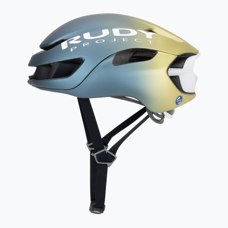 Kerékpáros sisak Rudy Project Nytron blue avio/apple green metal matte 3