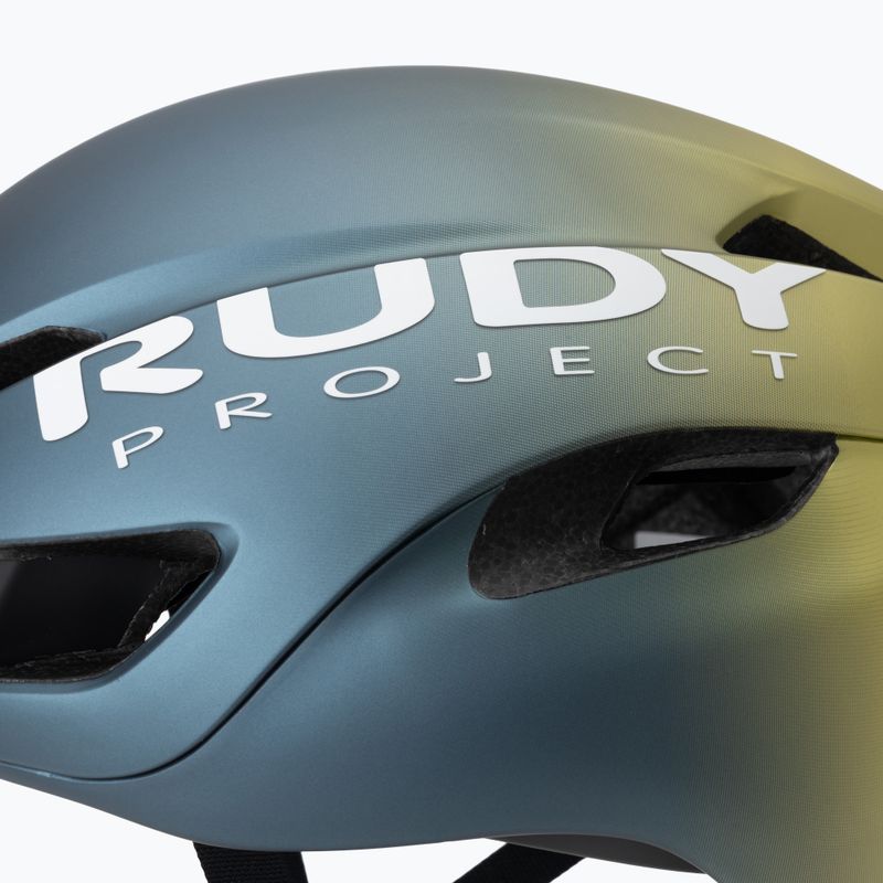 Kerékpáros sisak Rudy Project Nytron blue avio/apple green metal matte 7