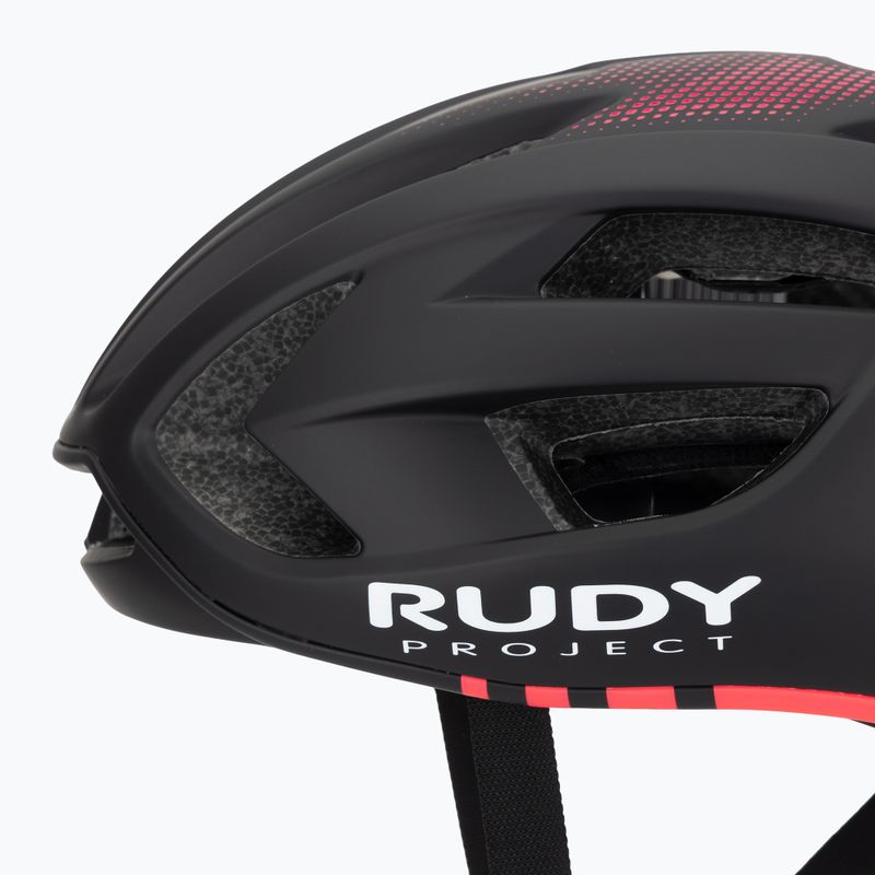 Rudy Project Egos fekete/rózsaszín fluo matt kerékpáros sisak 7