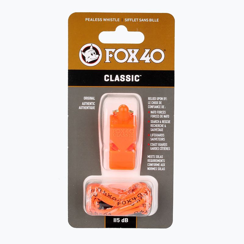 Fox 40 Classic Safety orange síp zsinórral 2