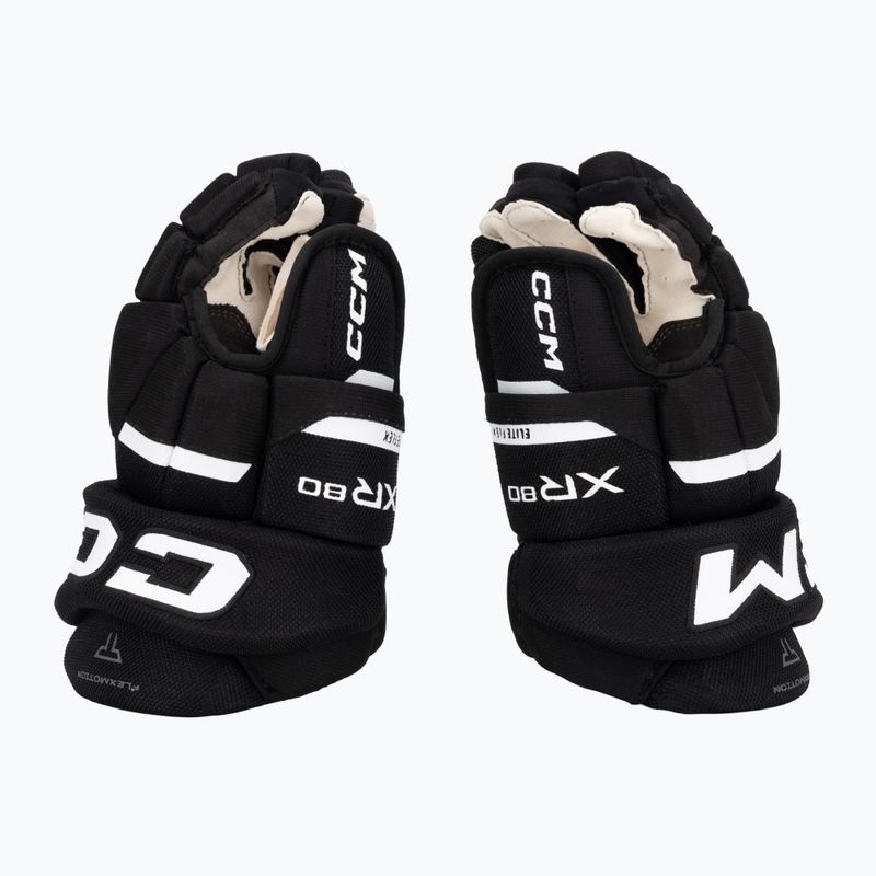 Gyerek jégkorong kesztyűk CCM Tacks XR80 JR Gloves black/white 4