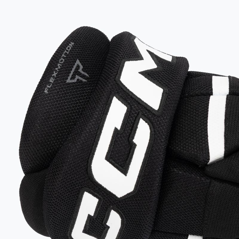 Gyerek jégkorong kesztyűk CCM Tacks XR80 JR Gloves black/white 6