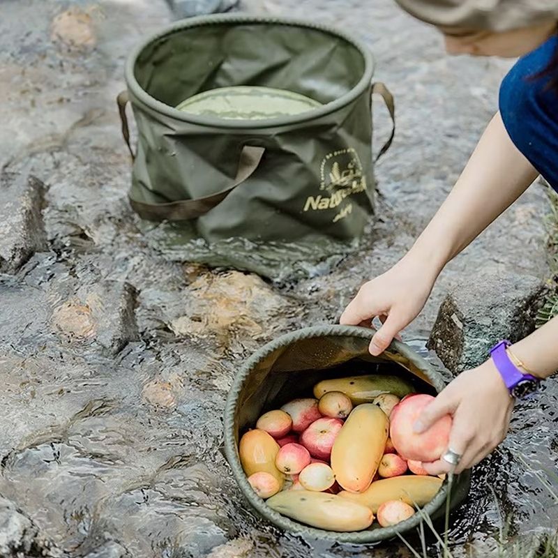 Összecsukható vödör Naturehike NH20SJ040 10 l army green 2