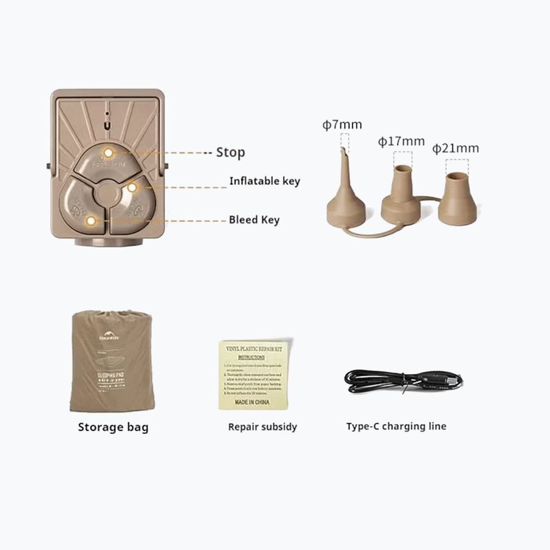 Felfújható matrac Naturehike Chenjing Single brown 3