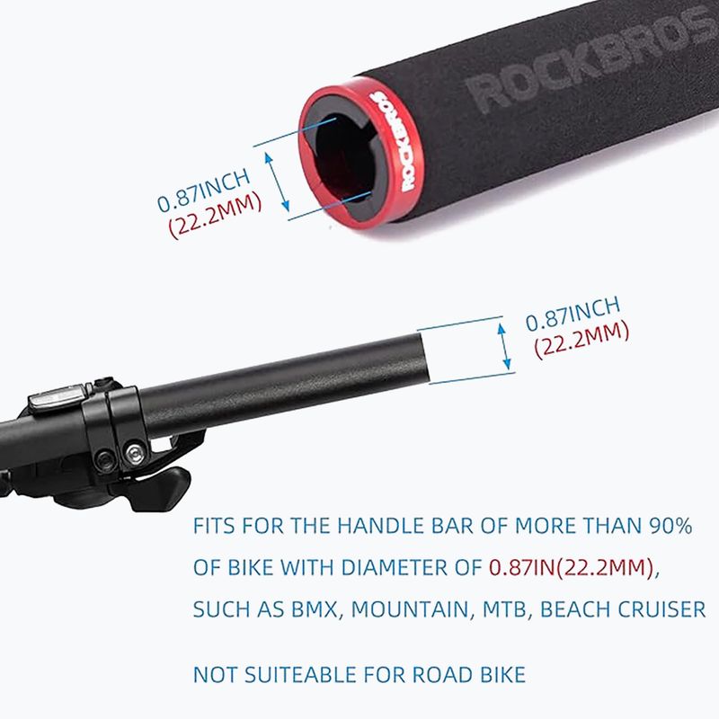 Kormány markolatok Rockbros BT1001 Handlebar Grips black/red 4