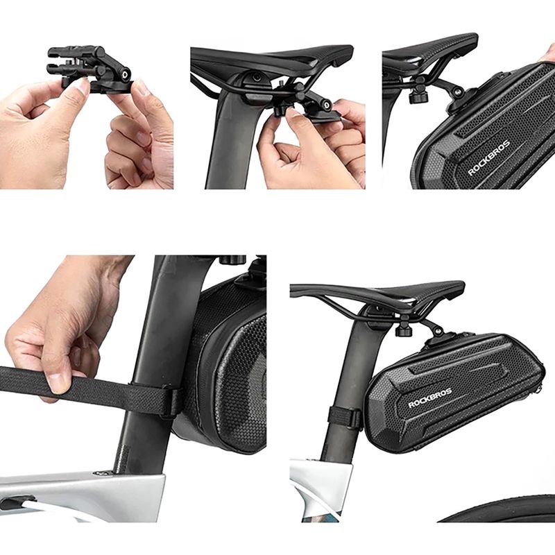 Nyereg alatti kerékpáros táska Rockbros B69 Bike Saddle Bag black 5