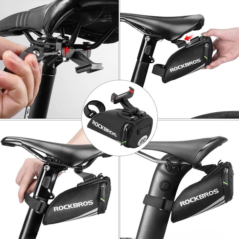 Nyereg alatti kerékpáros táska Rockbros C28BK Bike Saddle Bag black 3