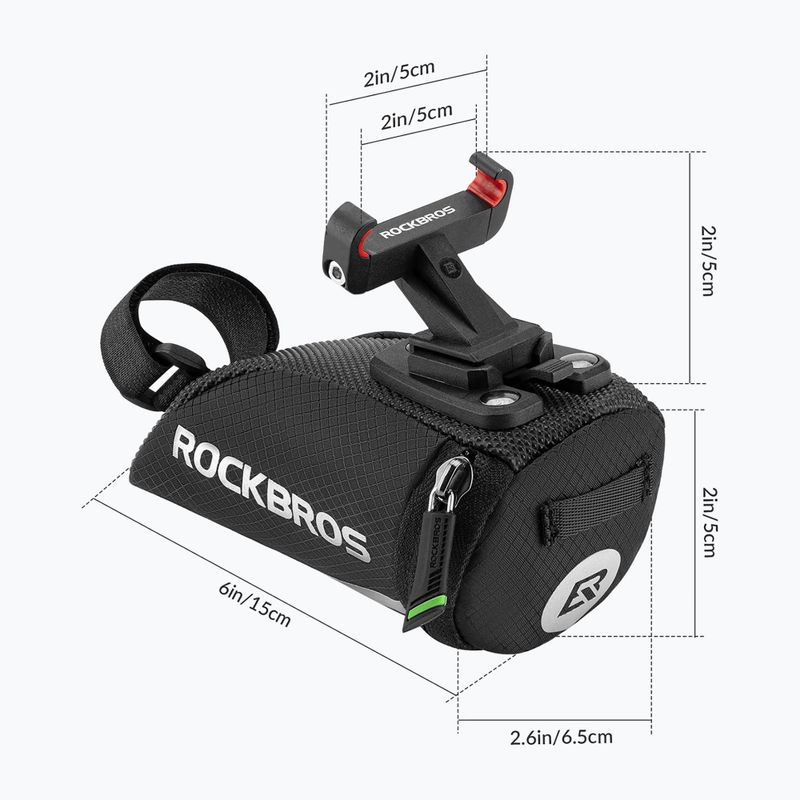 Nyereg alatti kerékpáros táska Rockbros C28BK Bike Saddle Bag black 4