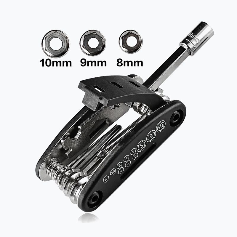 Kerékpárkulcs Rockbros GJ1601 Repair Tool 16in1 black/silver 4