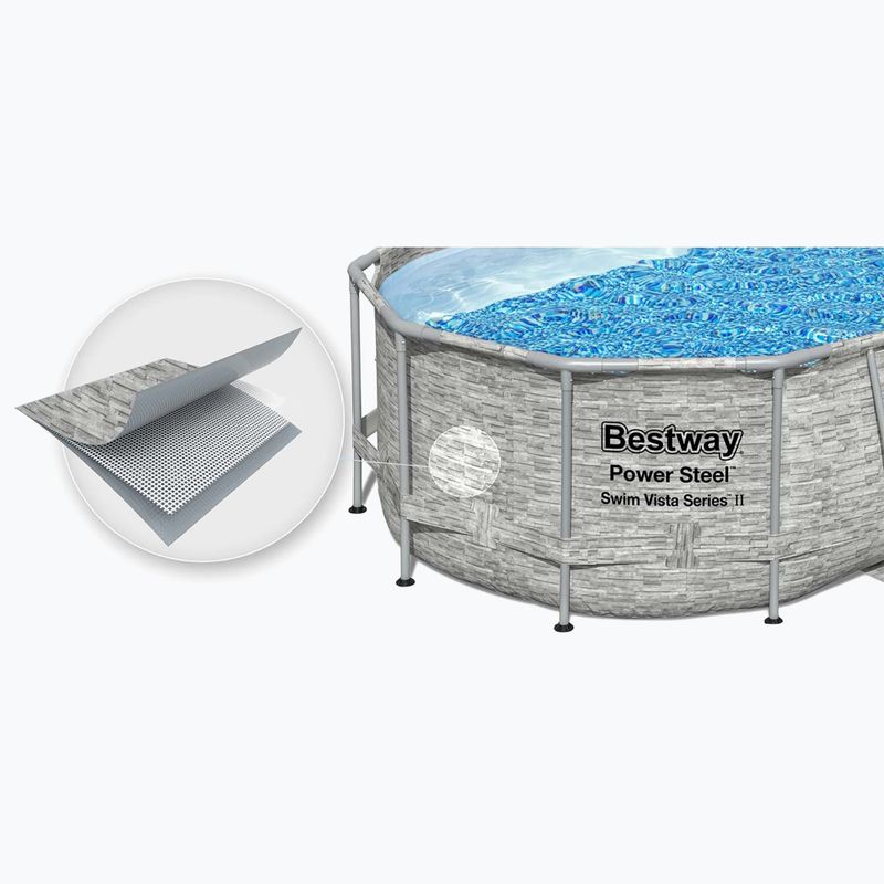 Fémvázas medence Bestway Power Steel Swim Vista Series Oval Pool Set 427x250 cm szürke 4