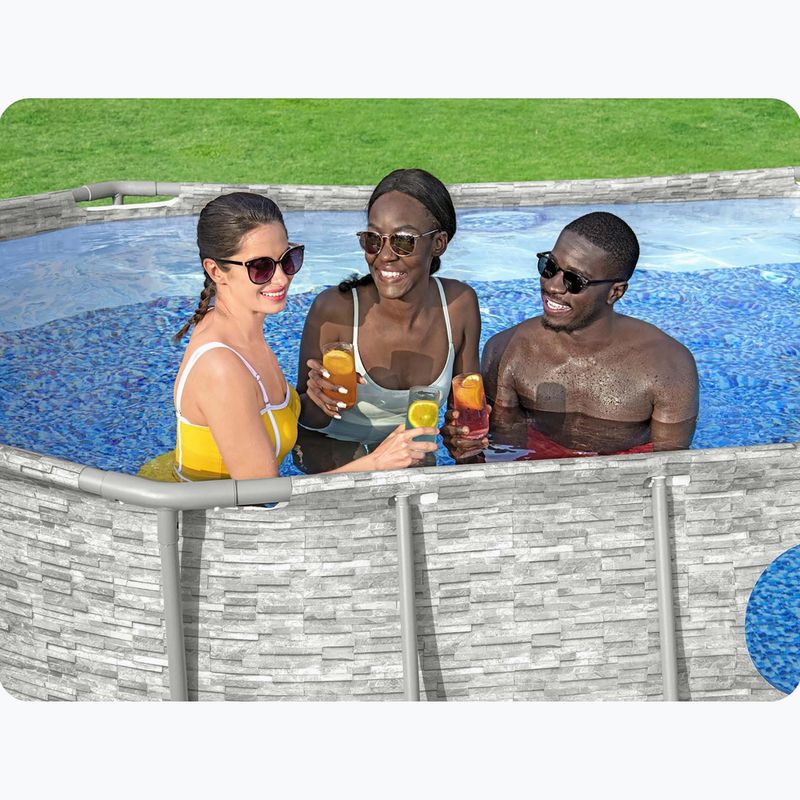 Fémvázas medence Bestway Power Steel Swim Vista Series Oval Pool Set 427 x 250 cm szürke 15