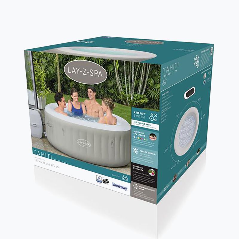 Bestway Lay-Z-Spa felfújható jacuzzi medence Tahiti fehér 60007 2