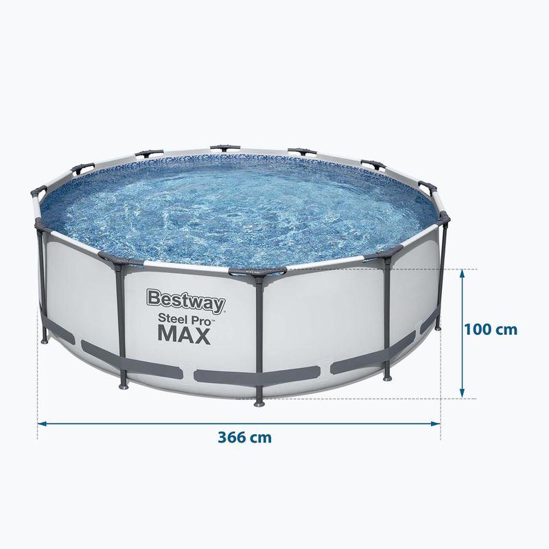 Fémvázas medence Bestway Steel Pro Max Pool Set 366 x 100 cm szürke 5