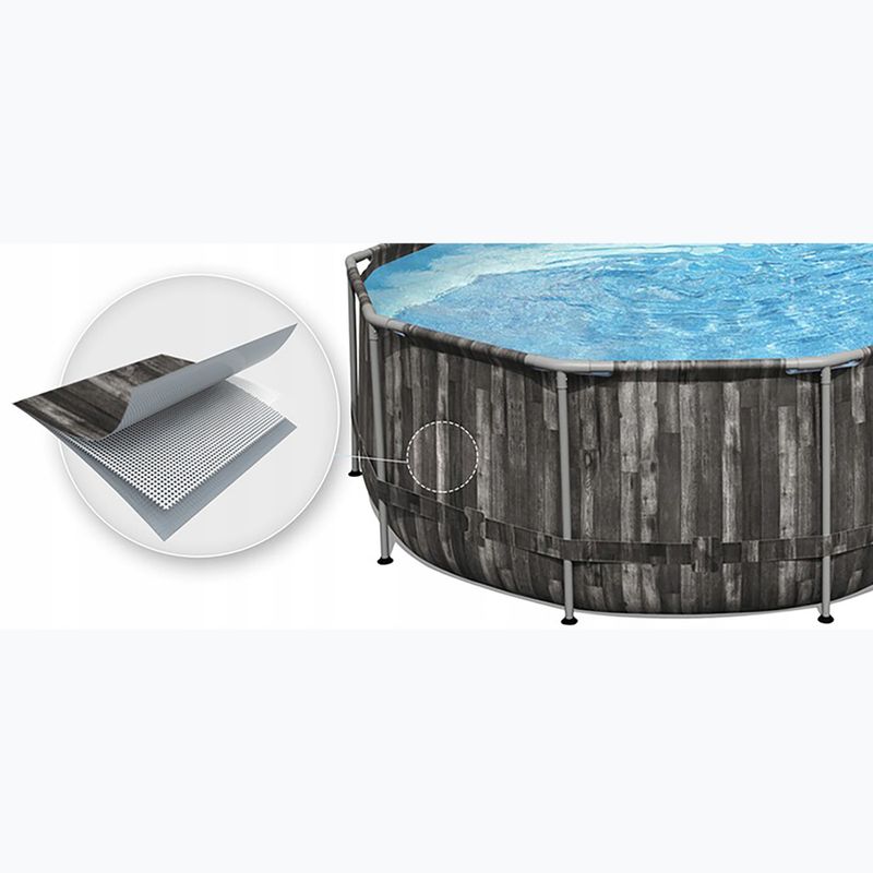 Fémvázas medence Bestway Power Steel Oval Pool Set 610 x 366 cm barna 4