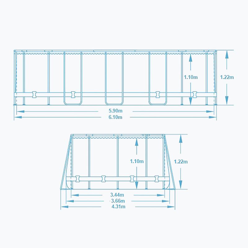 Fémvázas medence Bestway Power Steel Oval Pool Set 610 x 366 cm barna 7