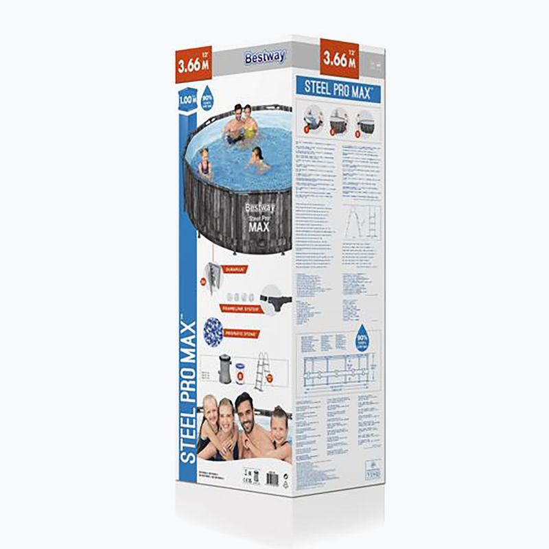 Bestway Steel Pro Max kerek medence szürke 5614X 2