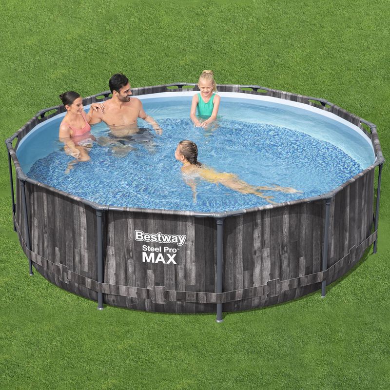 Bestway Steel Pro Max kerek medence szürke 5614X 3