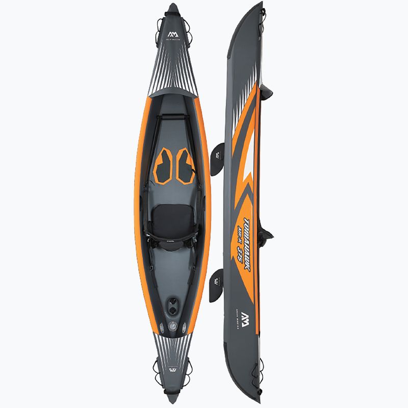 Nagynyomású felfújható kajak 1 személyes 12'4″ AquaMarina Tomahawk szürke Air-K 375 2