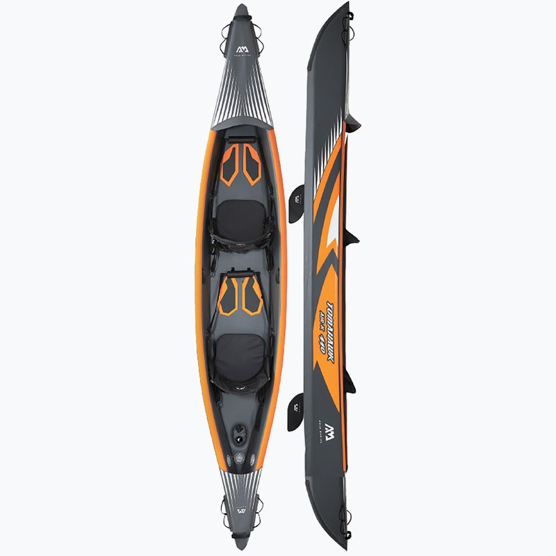 Nagynyomású felfújható kajak 2 személyes 14'5″ AquaMarina Tomahawk szürke Air-K 440 Air-K 440