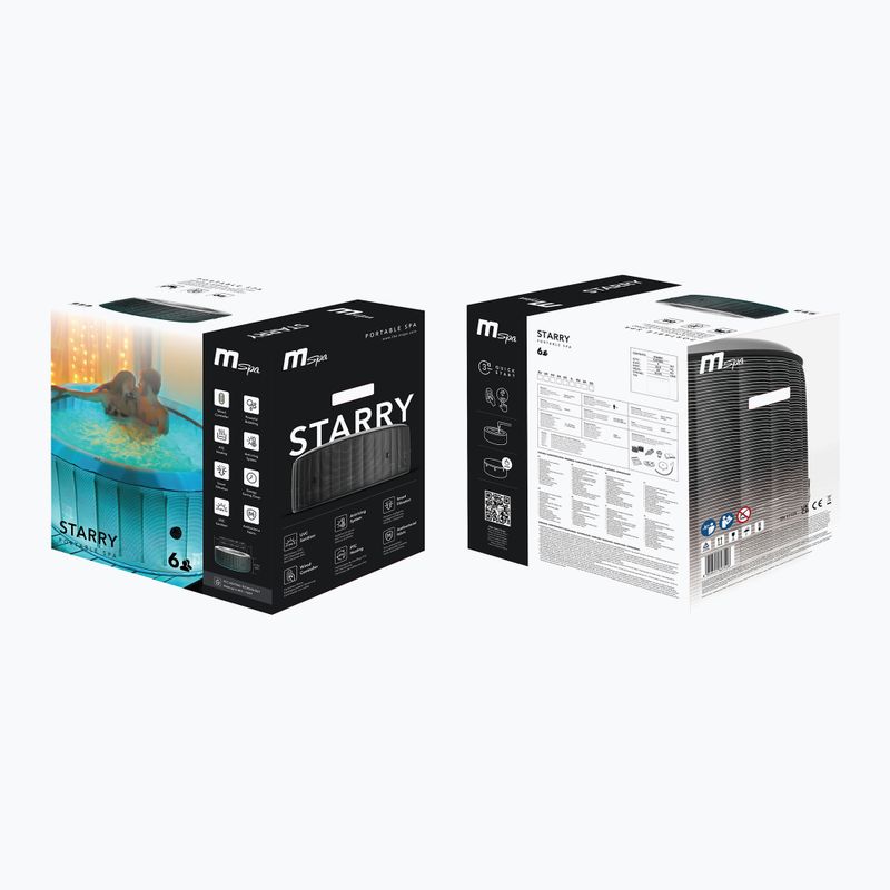 Medence hidromasszázsal 6 személyes MSpa Comfort Starry Starry szürke antracit 17
