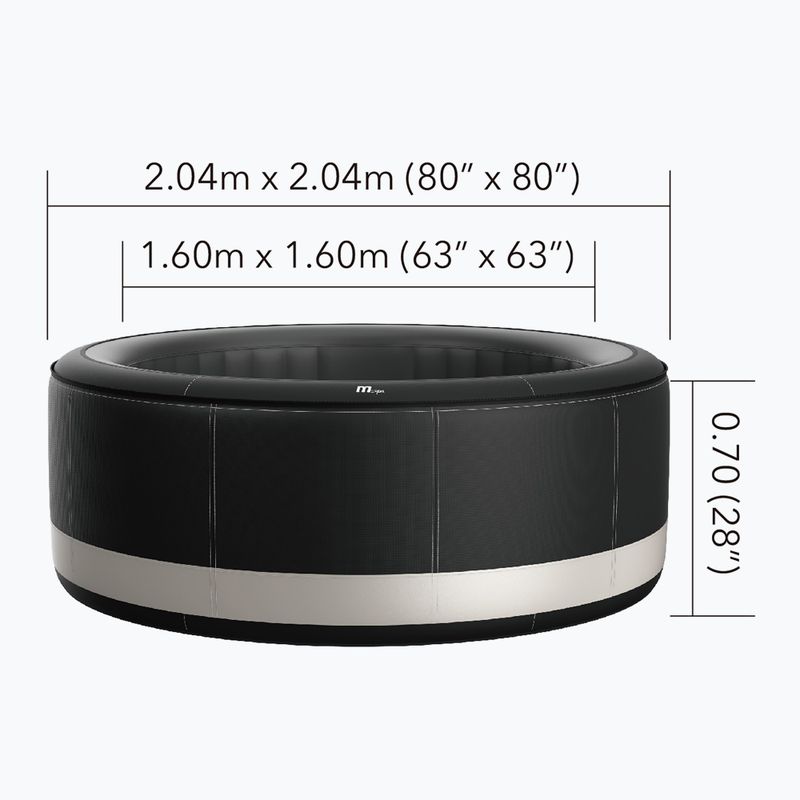 Medence hidromasszázsal 6 személyes MSpa Premium Super Camaro fekete 14