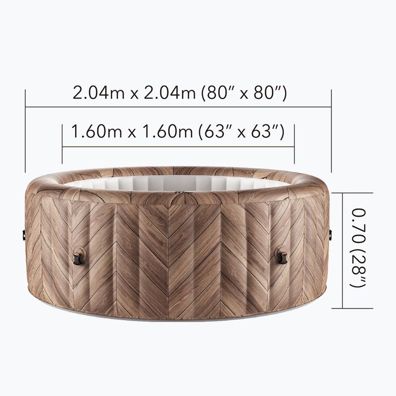 Medence hidromasszázsal 6 személyes MSpa Comfort Fermo Fermo fa szemcsés 12