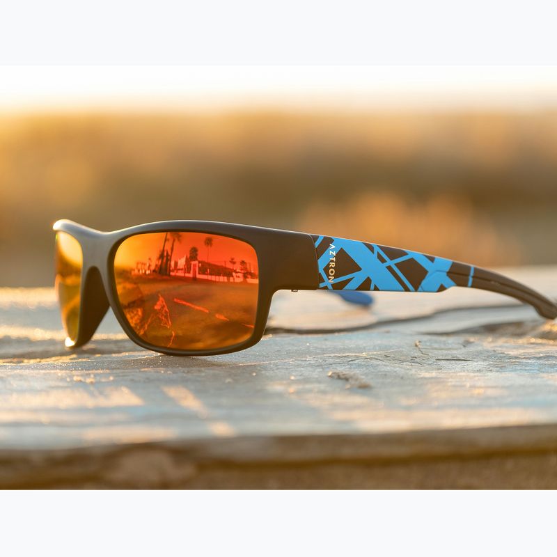 Napszemüveg Aztron Avatar-X2 matt black/gloss blue/polarized sahara red mirror/brown 7