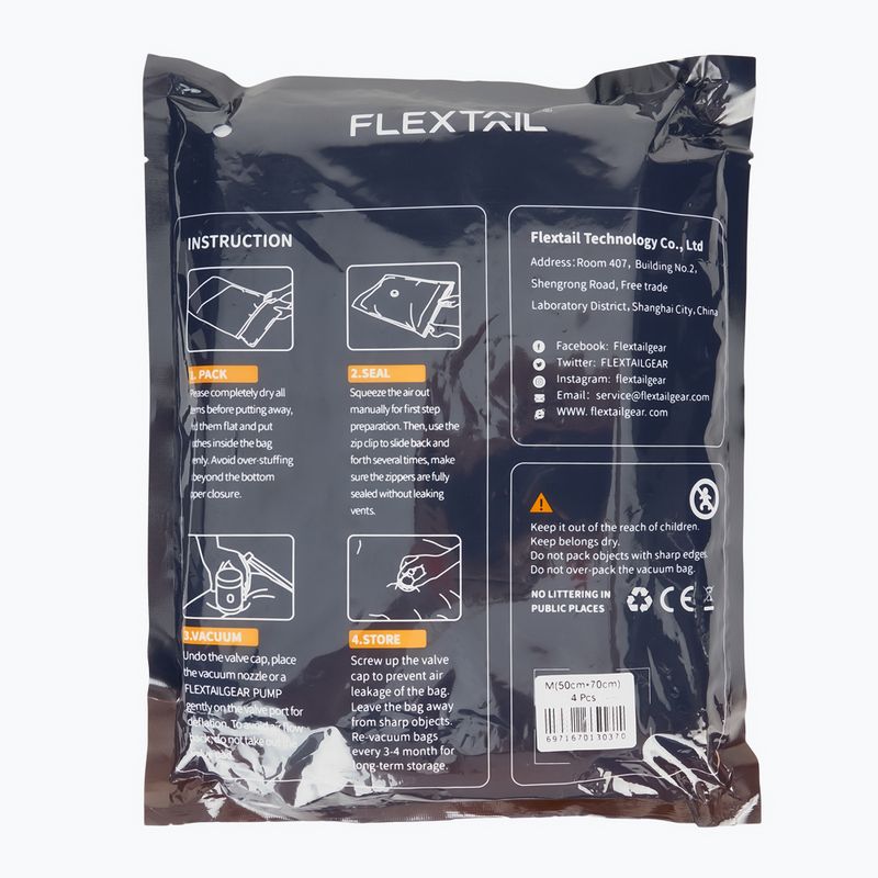 Flextail vákuumzacskó készlet 4pack M átlátszó 2
