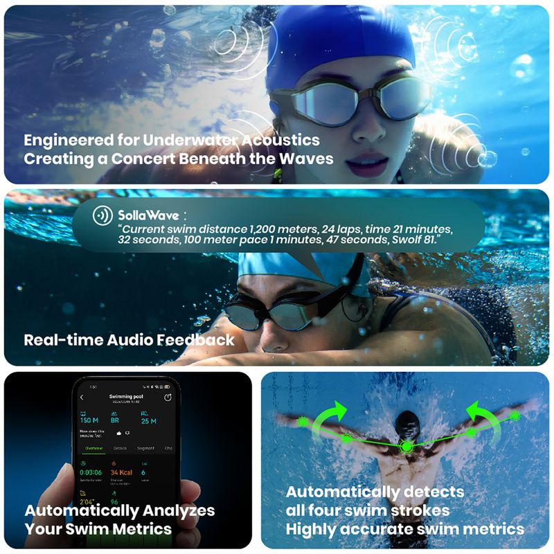 Úszószemüveg Holoswim Solla Wave AI Music silver 8