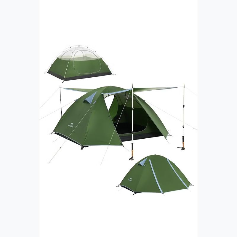 2 személyes trekking sátor Naturehike Bleik 2 Type B forest green 2