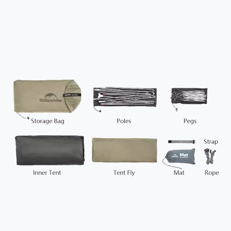 Túrasátor 3-osobowy Naturehike Cloud Up 3 Pro 20D light gray/red 2