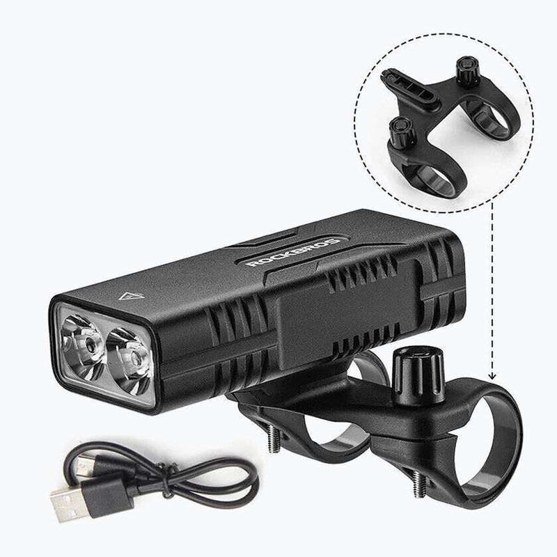 Rockbros elülső kerékpár lámpa powerbank funkcióval 24310002 850 lm fekete 2