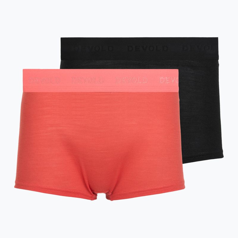 Női termoaktív boxer nadrág Devold Breeze Merino 150 Hipser 2 pack black/coral