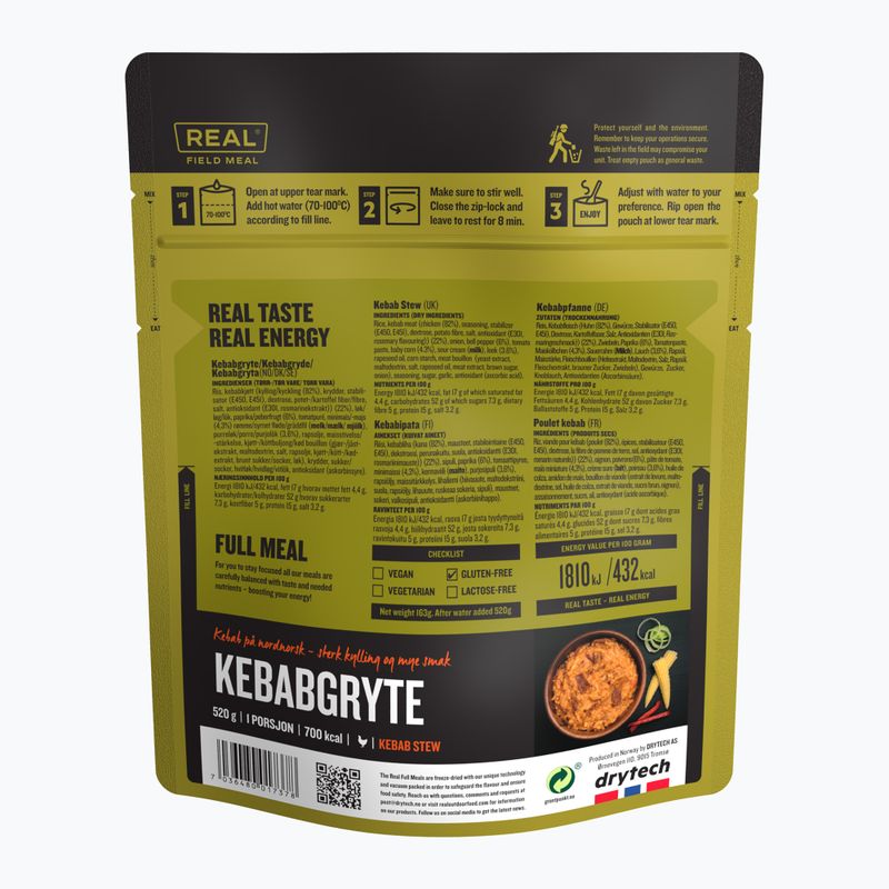 Fagyasztva szárított élelmiszer Real Turmat Goulash Kebab 139 g 2