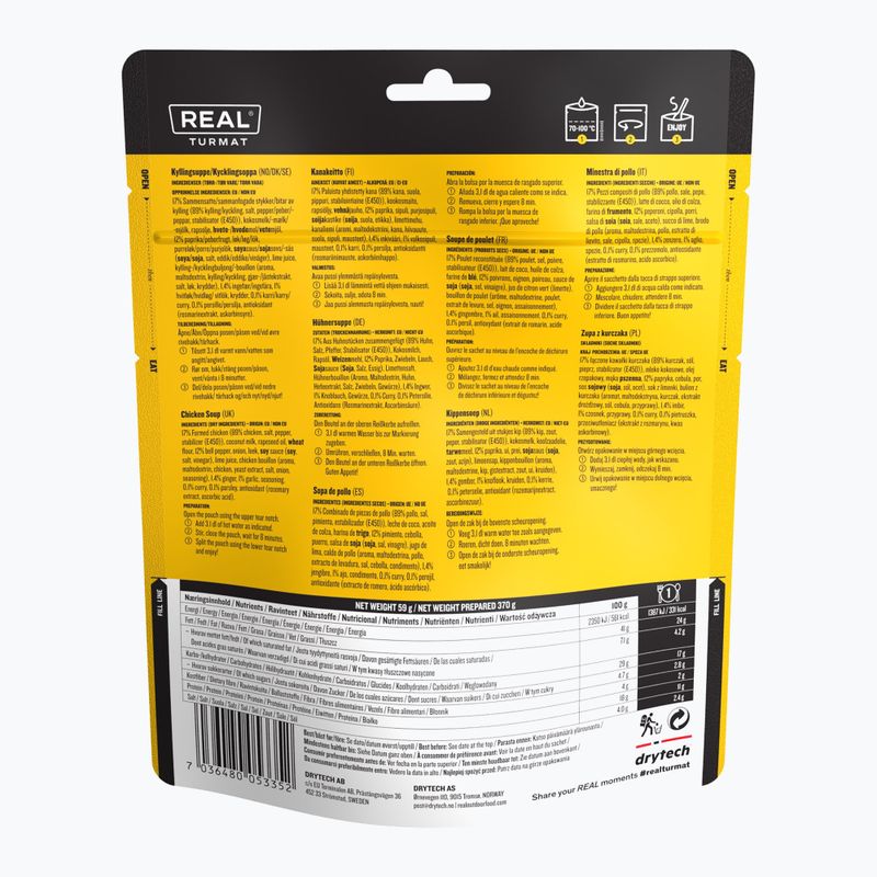 Fagyasztva szárított élelmiszer Real Turmat Chicken Soup 59 g 2