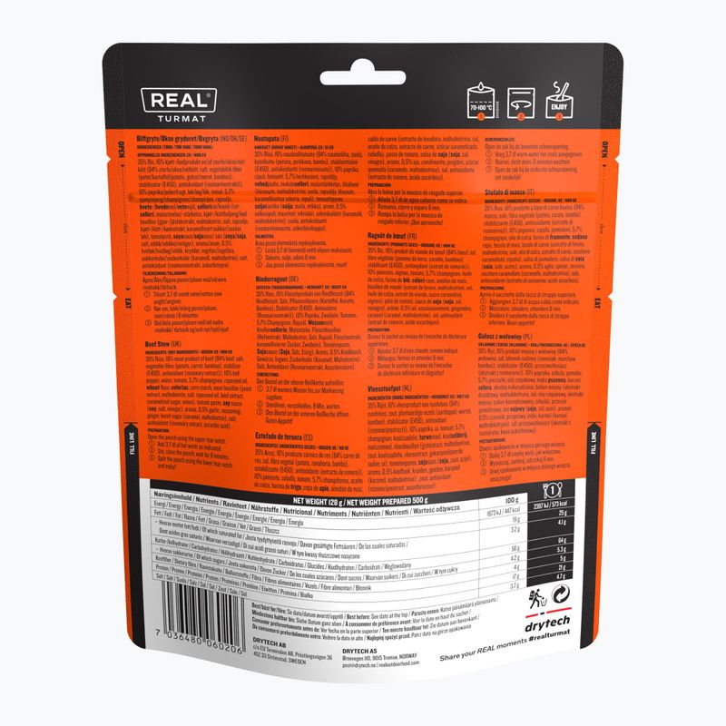 Fagyasztva szárított élelmiszer Real Turmat Beef Stew 128 g 2