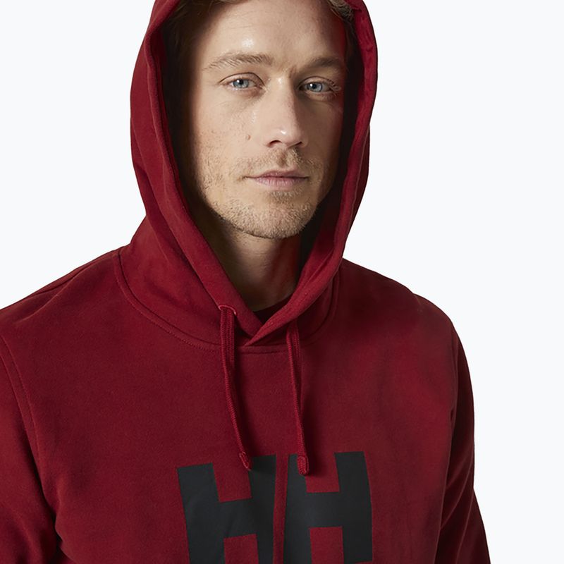 Férfi Helly Hansen HH Logo kapucnis pulóver bordó 33977_215 3