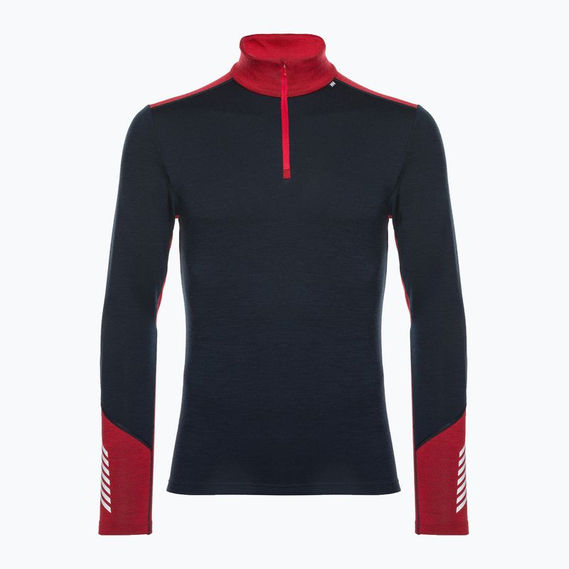 Férfi Helly Hansen Lifa Merino Midweight 1/2 Zip termikus melegítő pulóver navy