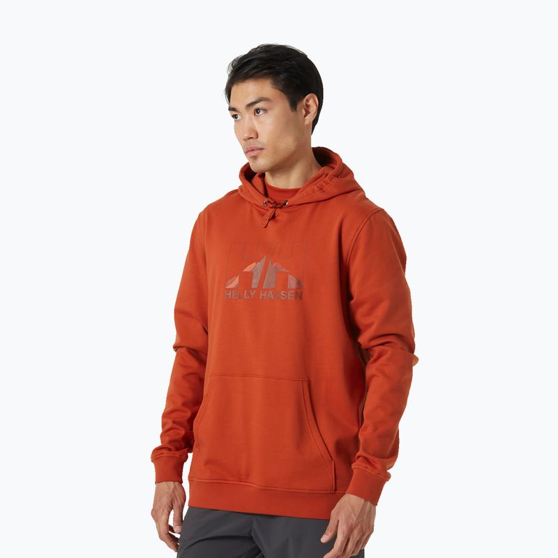 Férfi trekking pulóver Helly Hansen Nord Graphic Pull Over Hoodie piros 62975_308