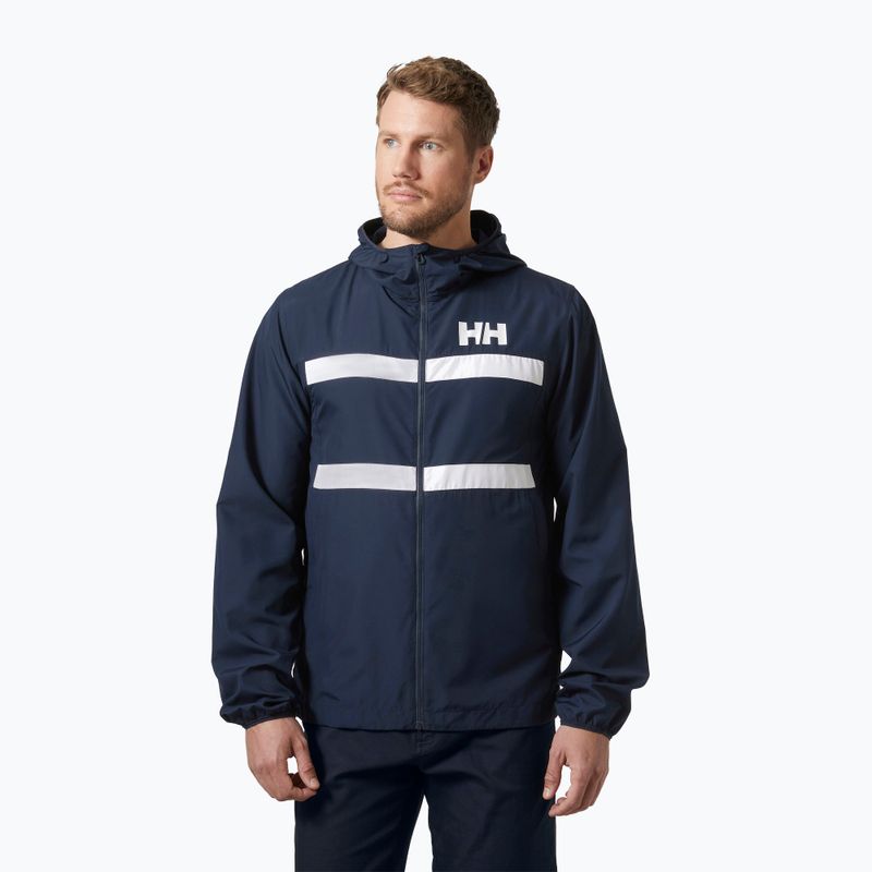 Férfi vitorlás kabát Helly Hansen Salt Striped Windbreaker navy