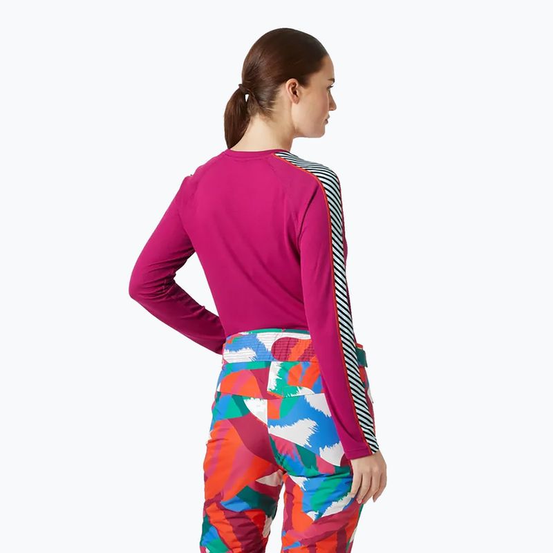 Női hőaktív pulóver Helly Hansen Lifa Active Stripe Crew magenta 2.0 2