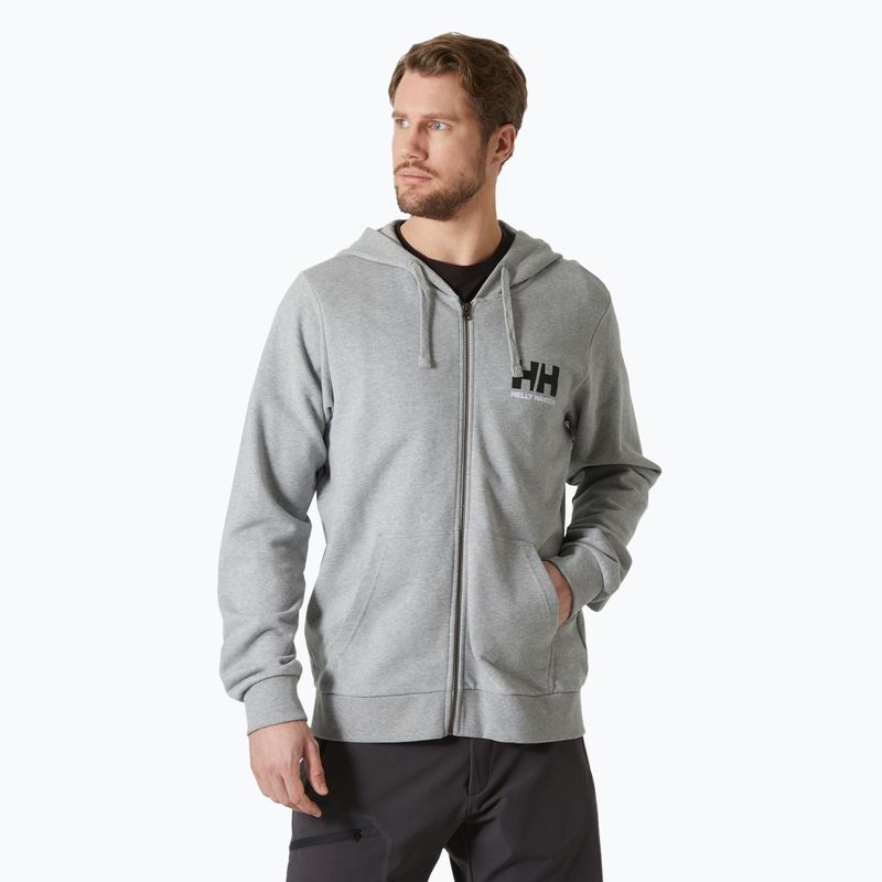 Férfi Helly Hansen HH Logo Full Zip Hoodie 2.0 szürke/ melange