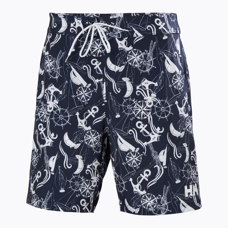 Férfi úszónadrág Helly Hansen Newport Boardshorts 8" navy nautical aop 5