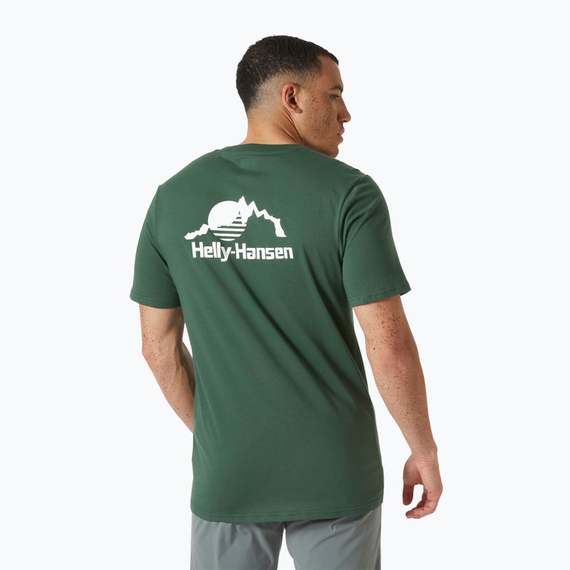Férfi Helly Hansen Nord Graphic dzsungel zöld póló 2