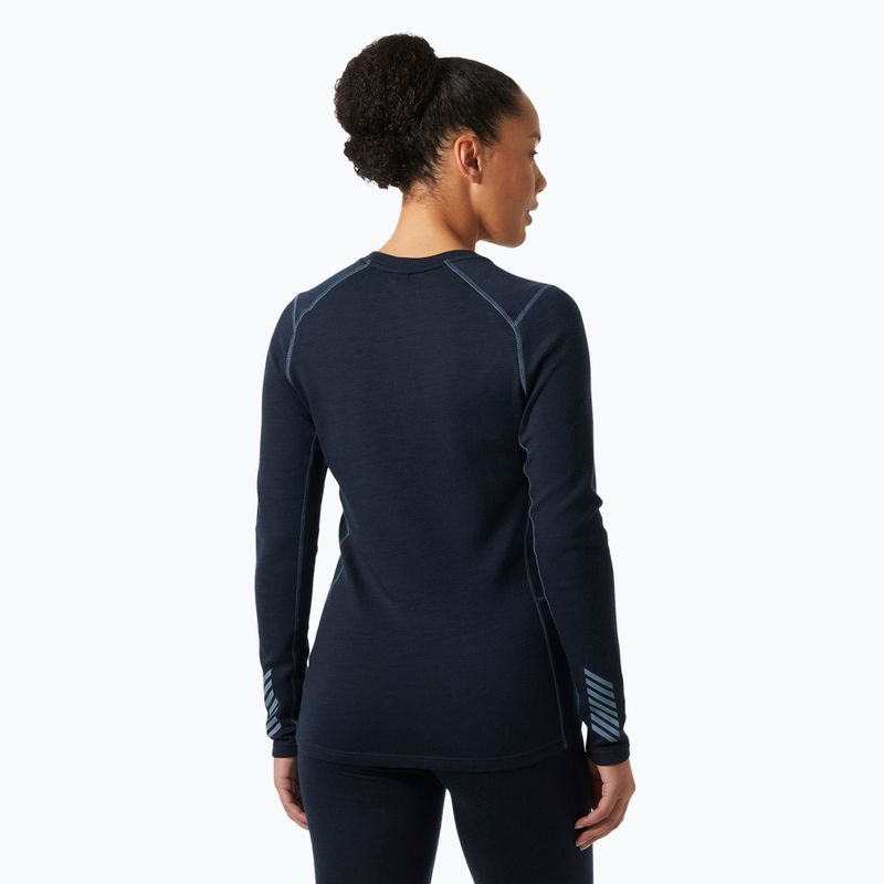 Női hőaktív pulóver Helly Hansen Lifa Merino Midweight Graphic Crew navy nordic rose aop 2