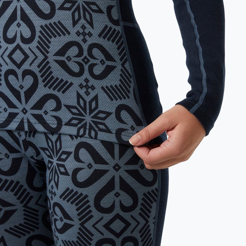 Női hőaktív pulóver Helly Hansen Lifa Merino Midweight Graphic Crew navy nordic rose aop 4