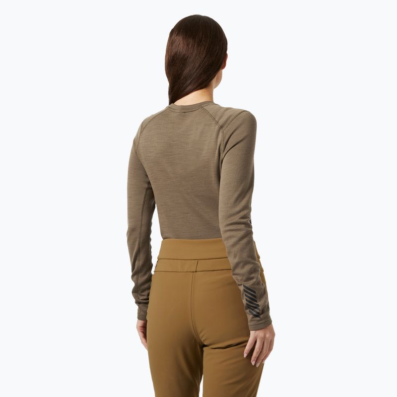 Női hőaktív pulóver Helly Hansen Lifa Merino Midweight Graphic Crew sepia houndstooth aop 2