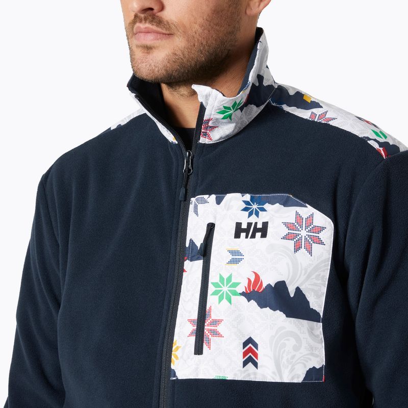 Férfi Helly Hansen Daybreaker Block pulóver navy cortina aop 3