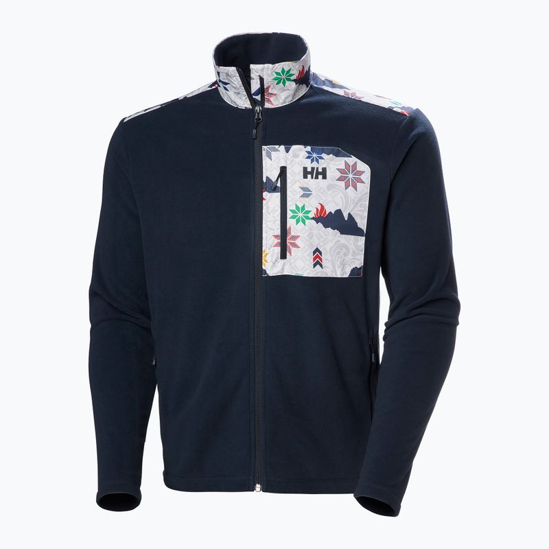 Férfi Helly Hansen Daybreaker Block pulóver navy cortina aop 5