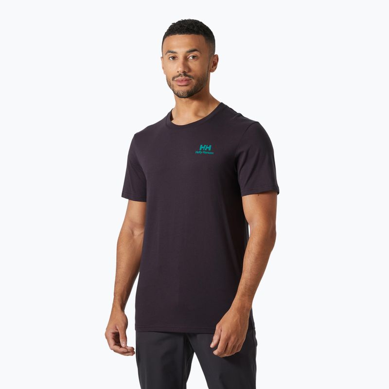 Férfi Helly Hansen Nord Graphic fekete szőlő póló